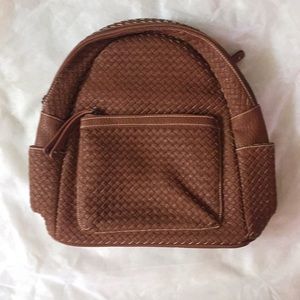 New Vegan leather woven backpack